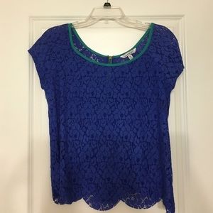 Royal blue lace top