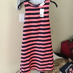 NWT Bright Coral and Navy Striped Dress!