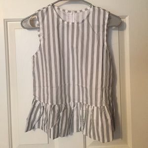 NWOT Striped peplum top