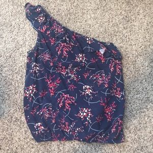Single Shoulder Blue/Red/White Top