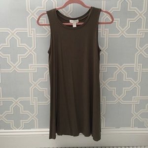 Olive green sleeveless dress