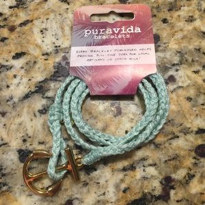 Puravida Mint/Gold Anchor Bracelet (never used)