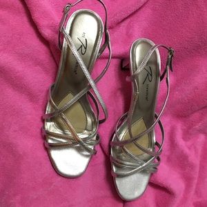 Silver Sandals with 2" heel