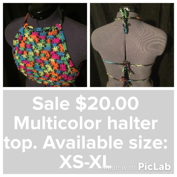 Beautiful handmade crochet halter top.