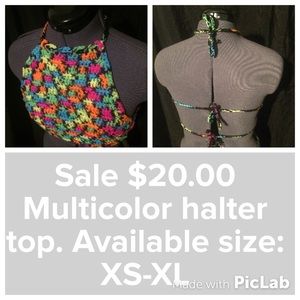 Beautiful handmade crochet halter top.