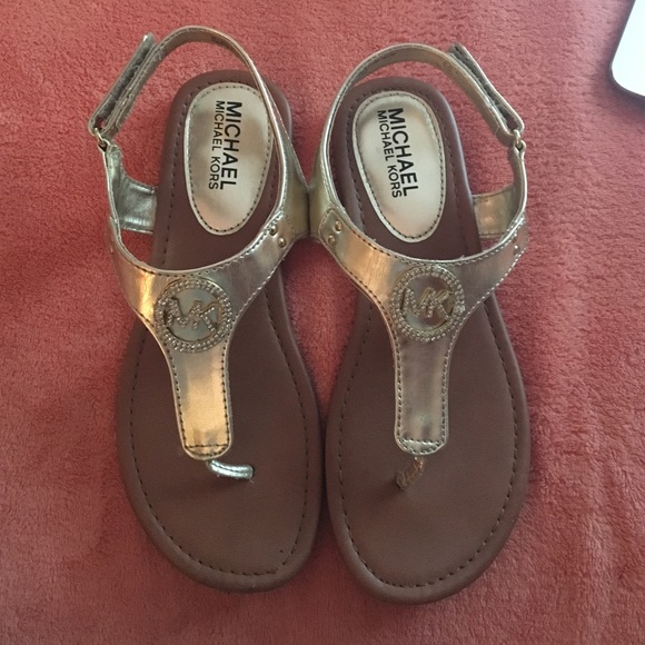 gold MK sandals