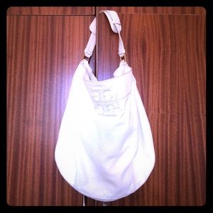 Authentic White pebble leather Tory Burch purse