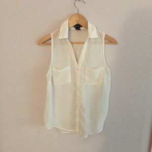 Sheer/White buttondown blouse