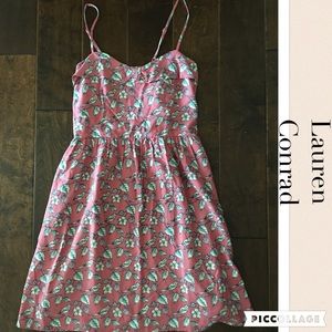 Lauren Conrad coral/floral dress size 2