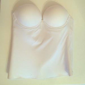 David's bridal white strapless corset