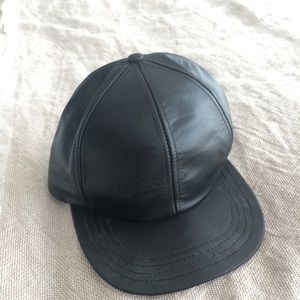 100% leather baseball cap