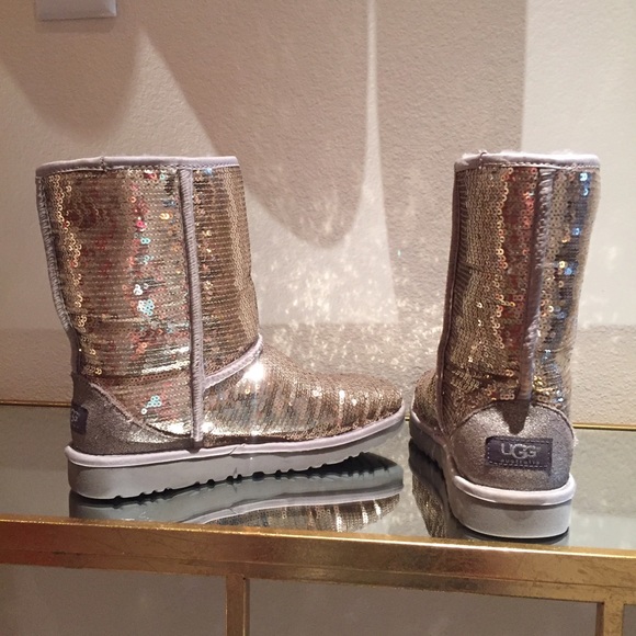 Silver Sequin Uggs - Picture 2 of 4