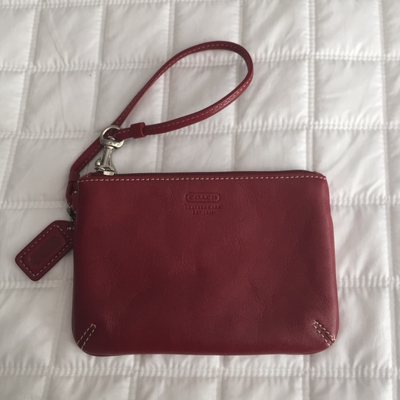 Coach Red leather wristlet