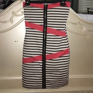 Striped zipper dress