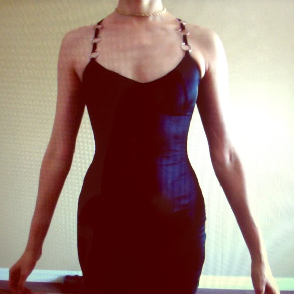 Black bodycon mini dress XS-S