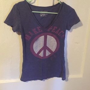 American Eagle Peace Sign Tee Shirt XSmall