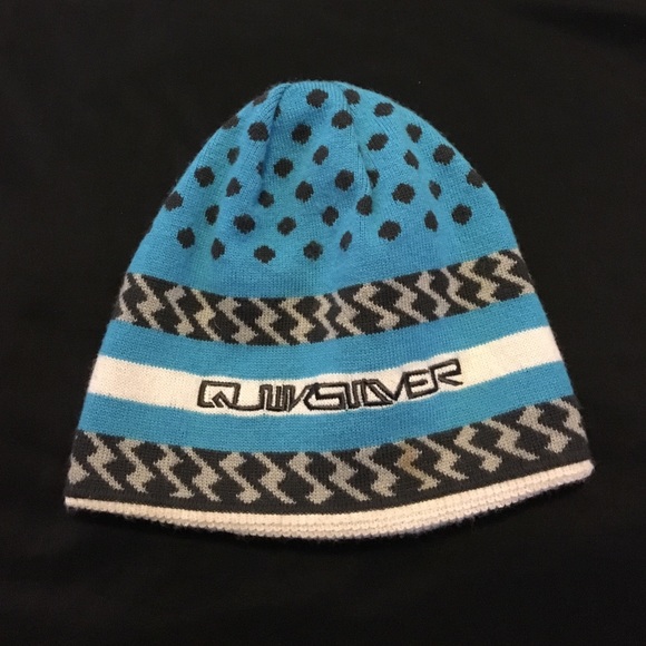 Quiksilver Blue And White Beanie