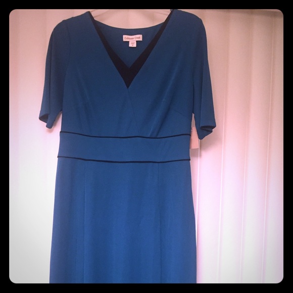 Blue and black dress