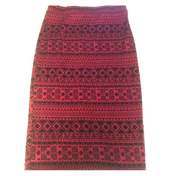 Burgundy midi skirt