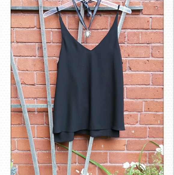 Topshop Tops - Black Flowy top