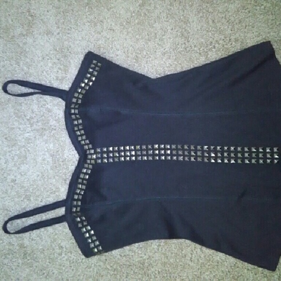 Black Metal studded tank