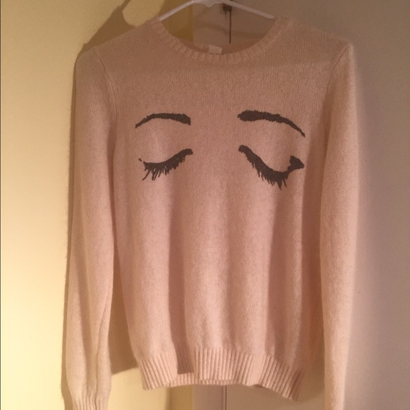 small beige eyelash sweater