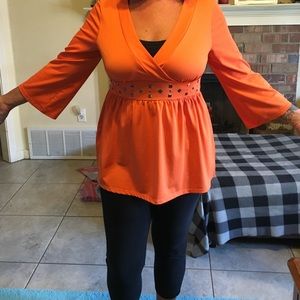 Boutique style orange shirt!