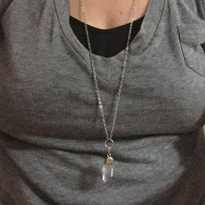 Quartz gem Crystal pendant necklace