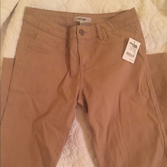 tan size 4 skinny jeans