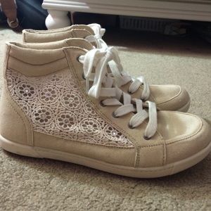 Mid top floral sneakers