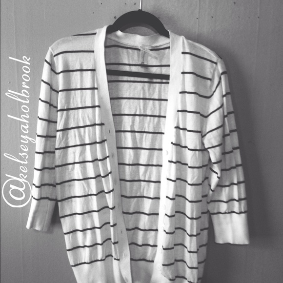 Downeast Black & White Striped Sweater