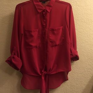 Sheer red/pink blouse