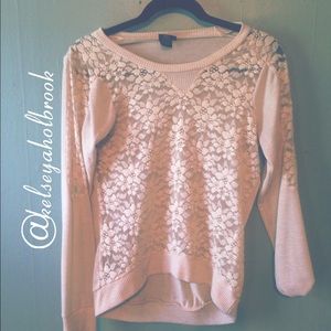 Cream Colored Lace Front Tee