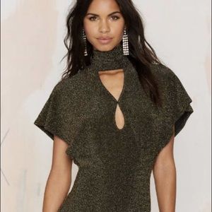 Nasty Girl gold glitter dress