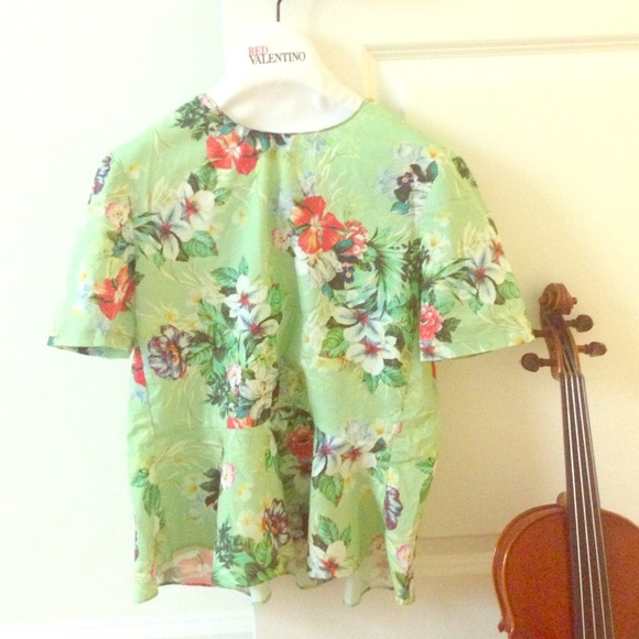 Zara floral peplum top