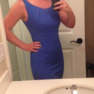 Classy blue pencil dress