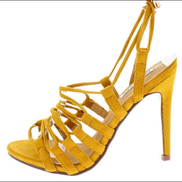 "Kimberly" Yellow Strappy Heel - Picture 2 of 3