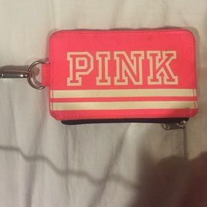 Pink wallet w/ lanyard
