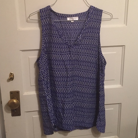 Blue sleeveless blouse - Medium