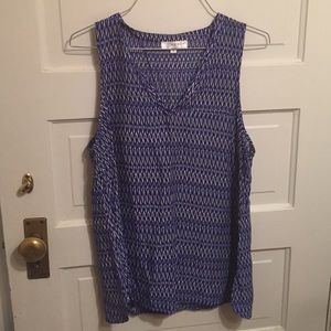 Blue sleeveless blouse - Medium
