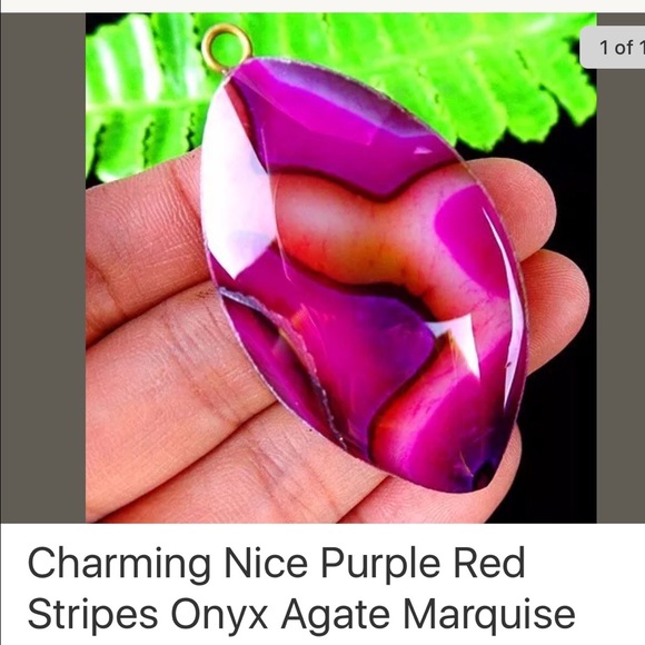 Purple slice of agate pendant