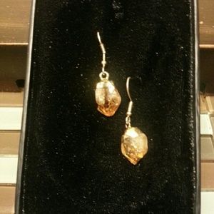 14 K DANGLING AMBER EARRINGS
