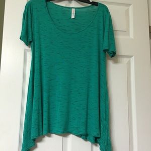 LuLaRoe Perfect T- green with black- size small