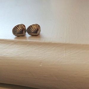 Silver seashell earrings