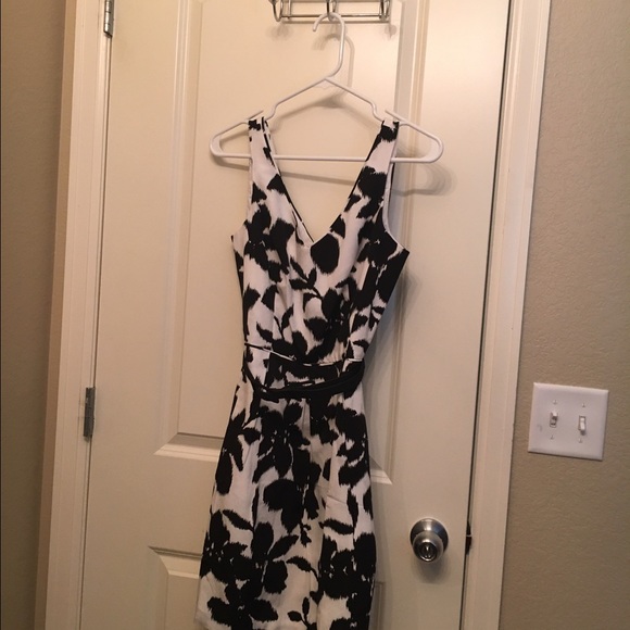 Black and white floral print dress