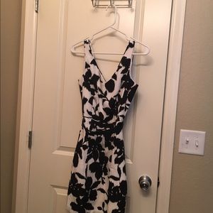 Black and white floral print dress