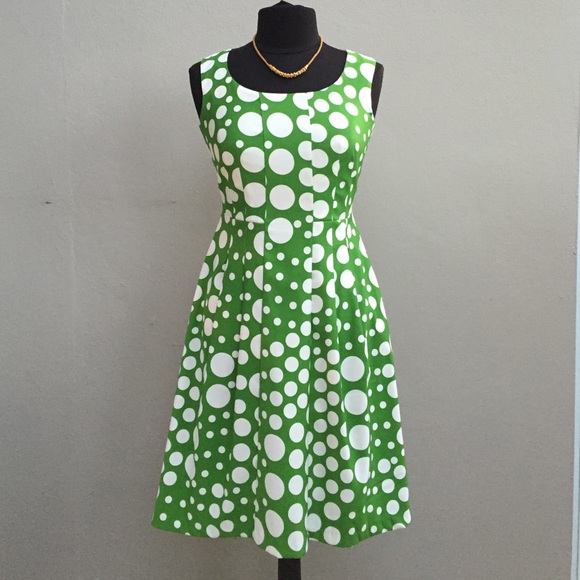 Mad Men Green/White Polka Dot Dress