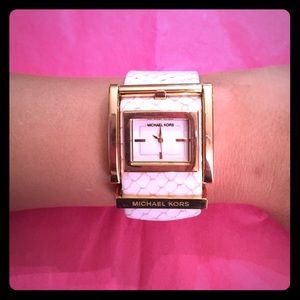 Michael Kors white and gold color watch