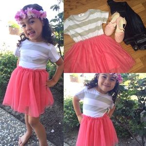 💕NEW💕 Little Girls Stripe Tutu Dress in Pink