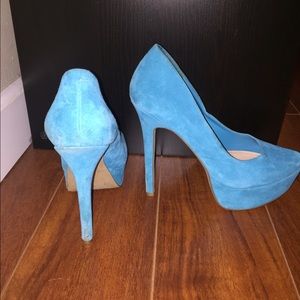 Jessica Simpson aqua suede heels size 9